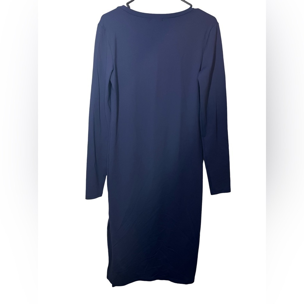 Leith Long Sleeve Midi Bodycon Dress in Navy Blue - Size M, Excellent Condition - Picture 4 of 5